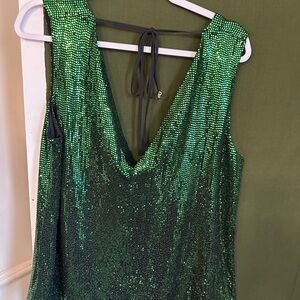 Emerald Sparkle Backless Top | Disco Party New Year’s Eve Look